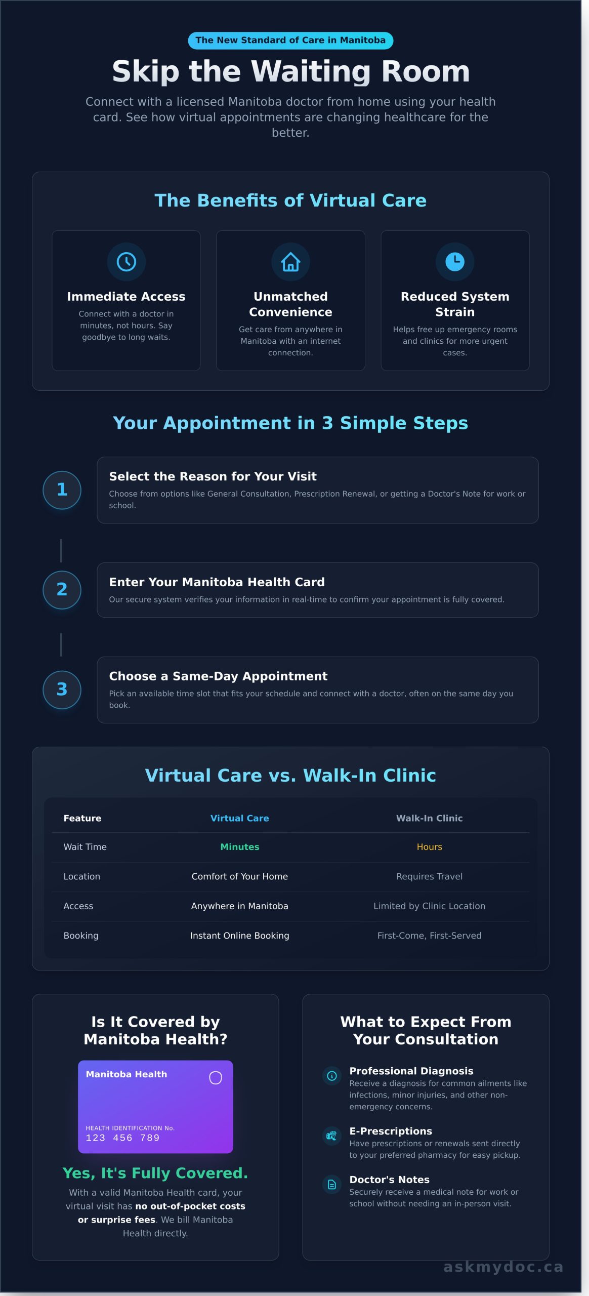 Book Virtual Appointment Manitoba: See a Winnipeg Doctor Today - Infographic